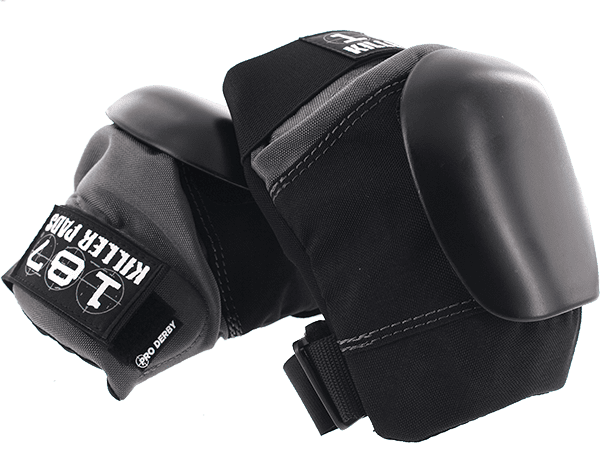 187 Pro Derby Knee Pads XS in black and grey front view