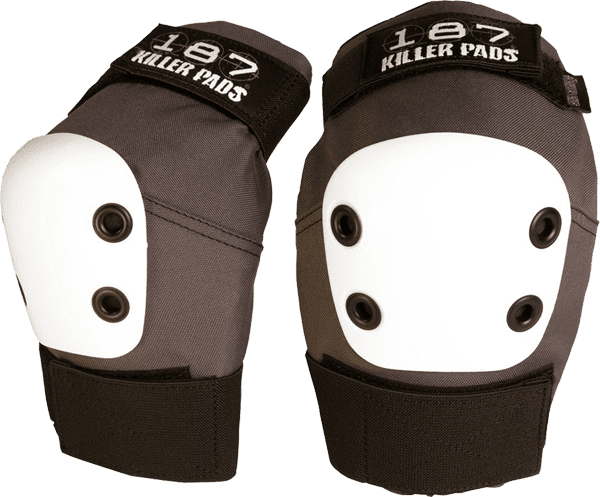 187 Pro Elbow Pads in XS size, dark grey colorway, laid flat for sizing reference