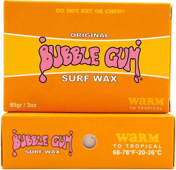 BUBBLE GUM Original Warm/Tropical Single Bar surf wax bar in wrapper