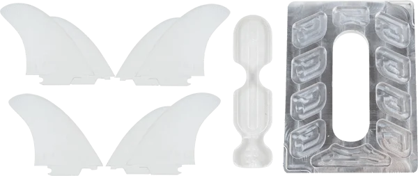 FIN-S Installation Jig with Dummy Fins for surfboard fin setup