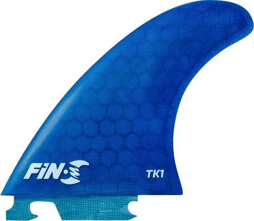 FIN-S TK-1 Honeycomb Blue 3-fin set on sale, displayed together on a surface