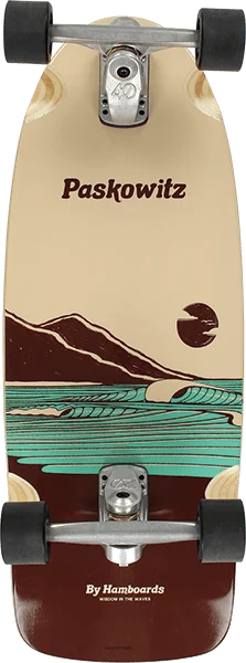 Hamboards Paskowtiz 30 inch surfskate complete board with Zen Swell graphic