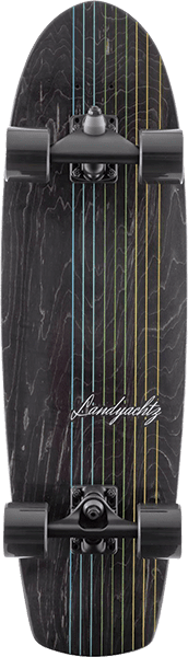 Lyz Butter Black Lines Complete skateboard 9x31.2 showing black deck with matching wheels and trucks.