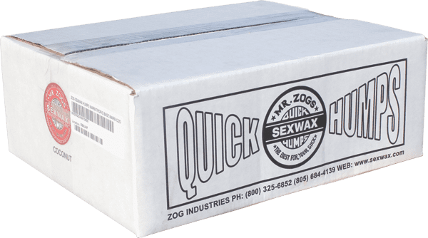 Case of 100 bars of QUICK HUMPS 6X Blue Extra Hard surf wax for warm-water grip
