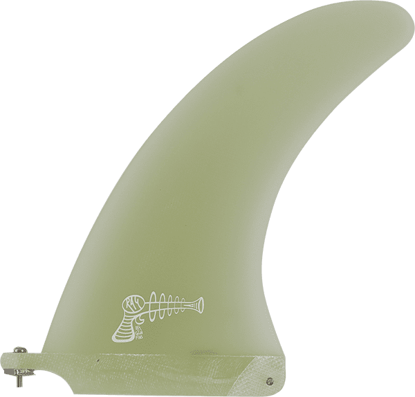 Clear Ray Gun fiberglass center fin 7.5 inch for surfboard