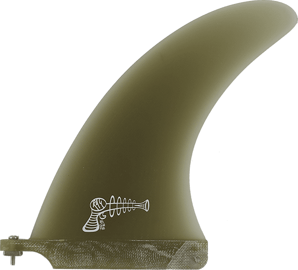 RAY GUN Fiberglass Center Fin 7.0 inch Smoke on surfboard