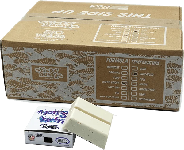 SB Super Sticky Cool/Cold Case 48 surf wax pack for cold-water surfing