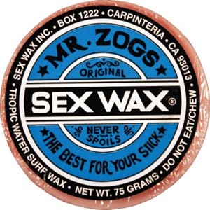 Single bar of SEX WAX OG Tropical surf wax in original packaging