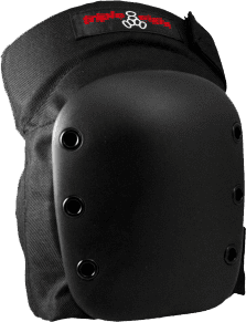 TRIPLE 8 Street Knee Pad XS Black with black cap on concrete