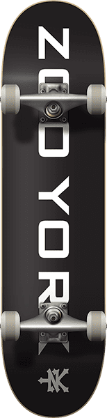Zoo York OG 95 Logo Block Complete skateboard with black and white 8.0‑inch deck.